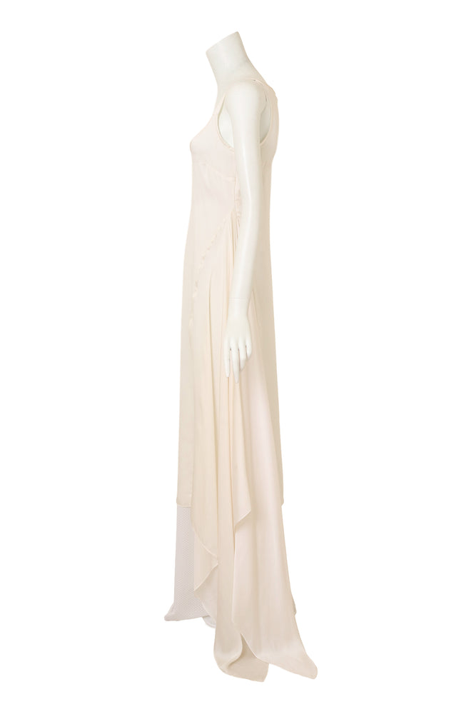 Ivory Silk Bias Gown by Givenchy on mannequin side @ Recess LA