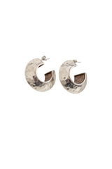Vintage Sterling Hammered Crescent Hoop Earrings @ Recess LA