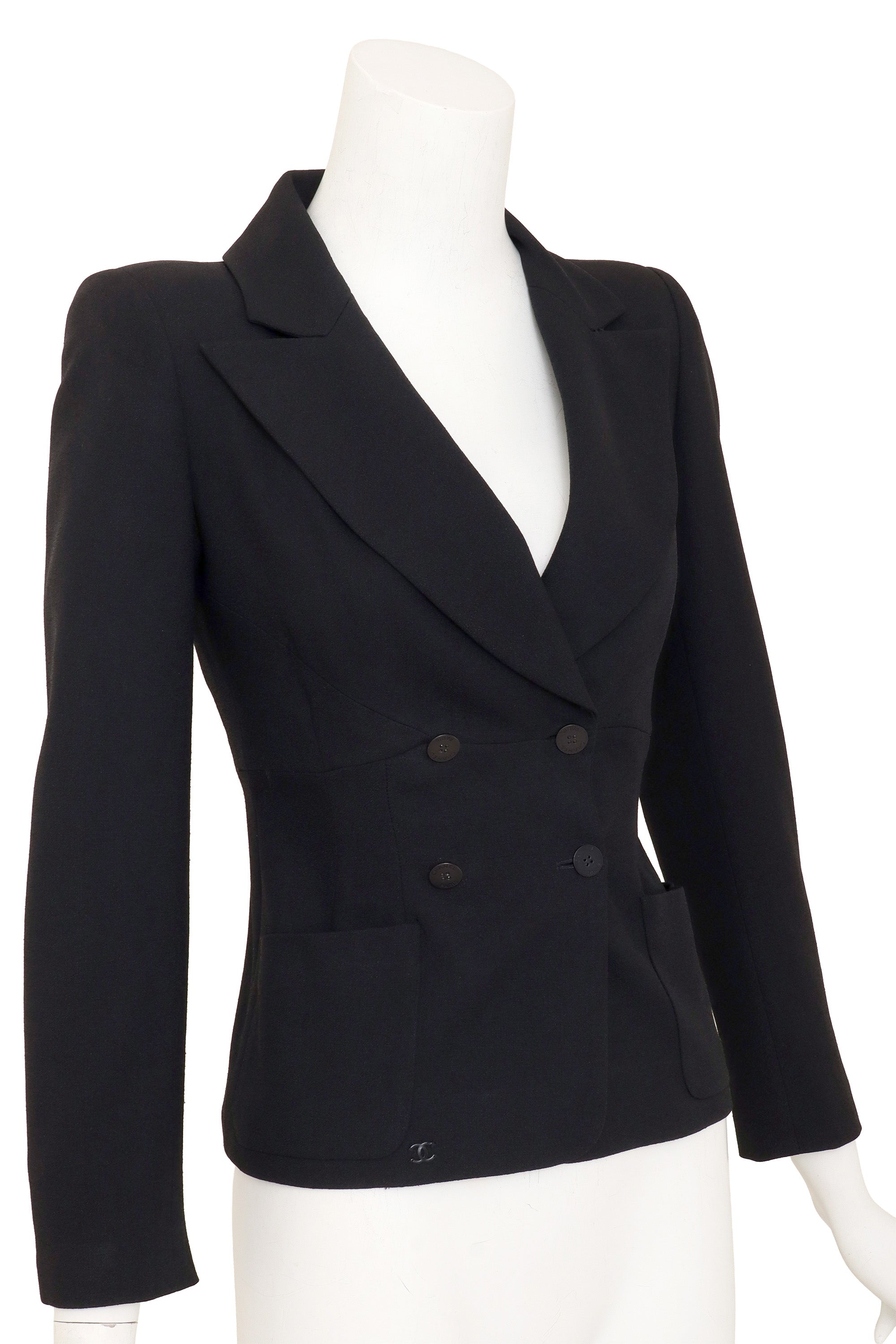 Double Breasted Blazer by Chanel on mannequin close @ Recess LA