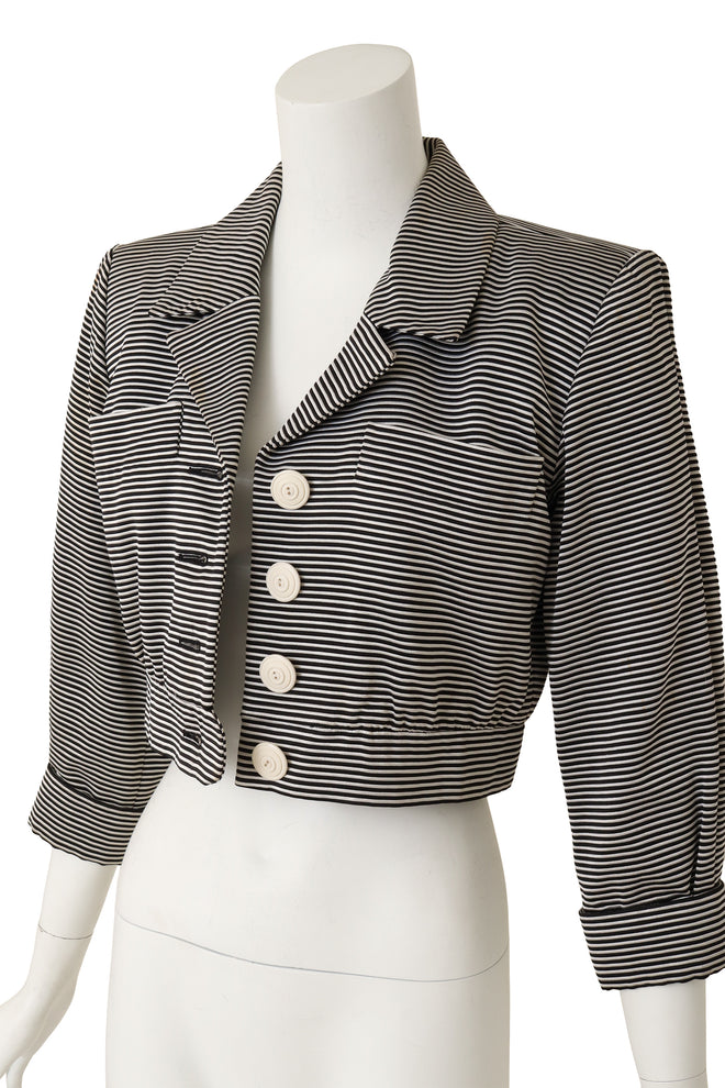 striped jacket by Saint Laurent on mannequin close @ Recess LA
