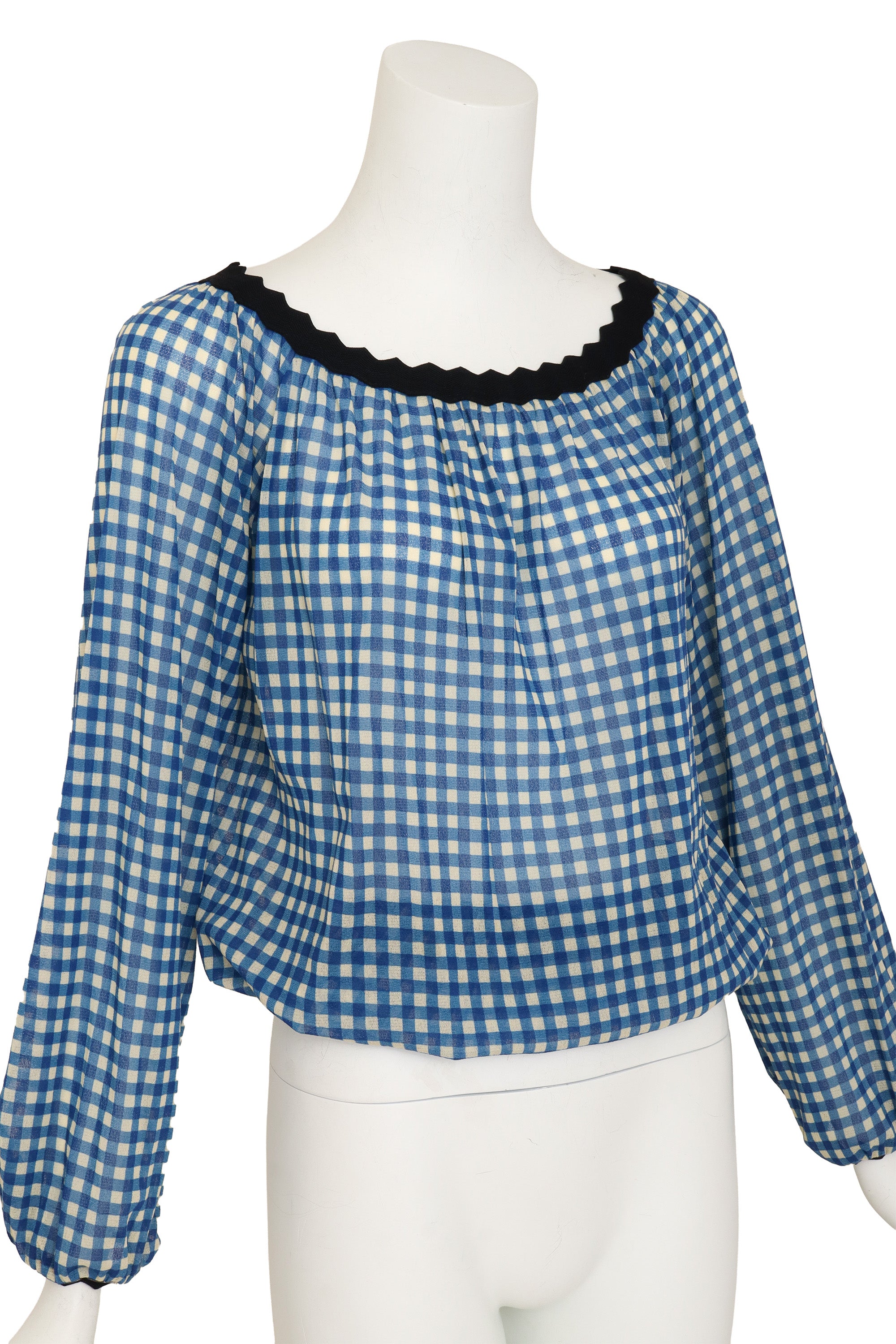 gingham top by Jean Paul Gaultier on mannequin close @ Recess LA