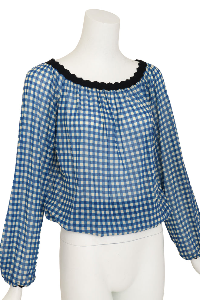 gingham top by Jean Paul Gaultier on mannequin close @ Recess LA