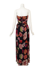 Floral Silk Strapless Gown by Christian Lacroix back of mannequin @ Recess LA