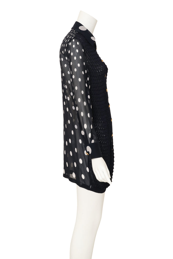 cardigan dress by Gianni Versace on mannequin side @ Recess LA