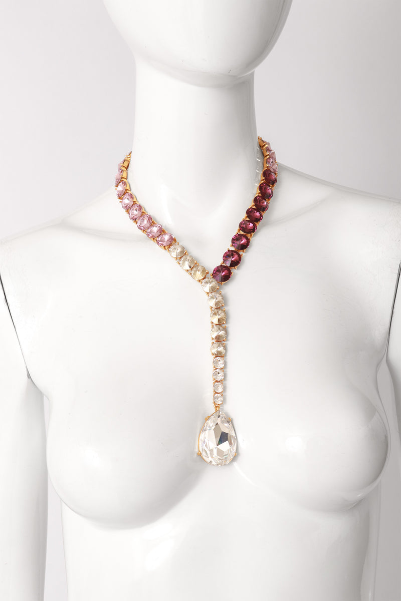 Crystal Lariat Necklace by Oscar de la Renta on mannequin @ Recess LA