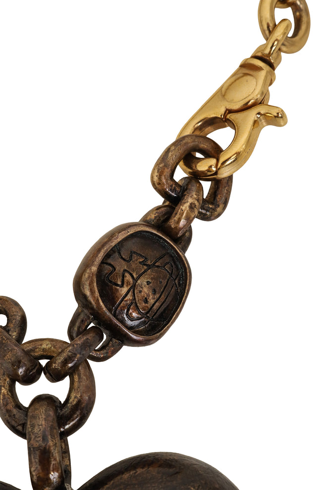 Oversized Heart Charm Necklace by Vivienne Westwood signature and clasp@ Recess LA