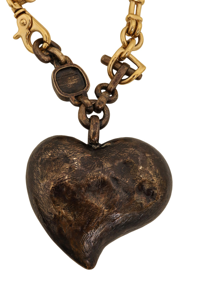 Oversized Heart Charm Necklace by Vivienne Westwood closeup @ Recess LA