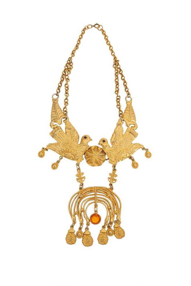 Unsigned Vintage Ornate Bird Statement Necklace @ Recess LA