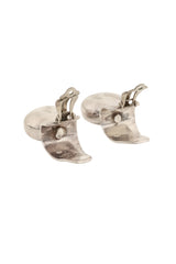 Vintage Sterling Sculptural Ball Drop Earrings backs open @ Recess LA
