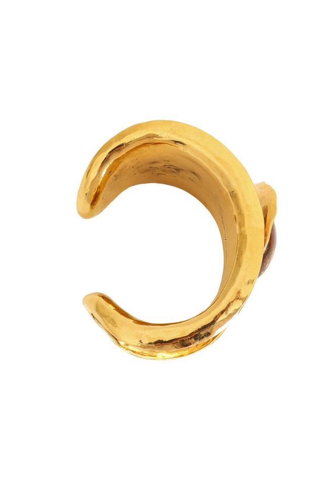 Amber Cabochon Cuff by Yves Saint Laurent up view @ Recess LA