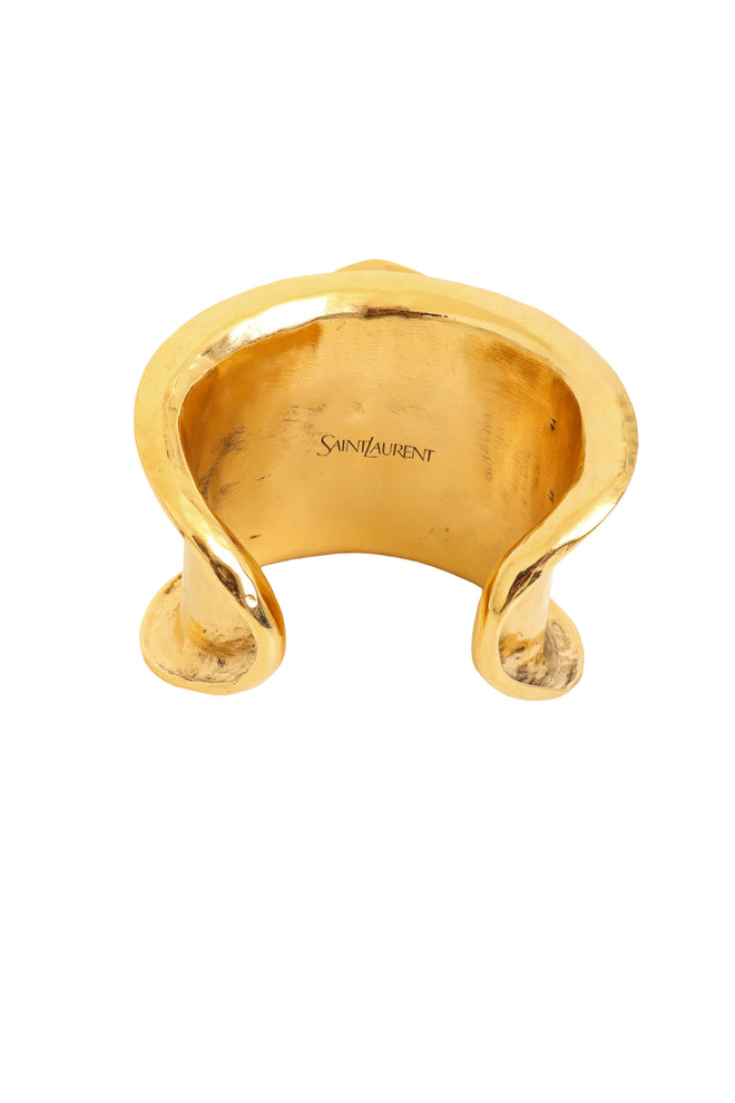Amber Cabochon Cuff by Yves Saint Laurent signature @ Recess LA