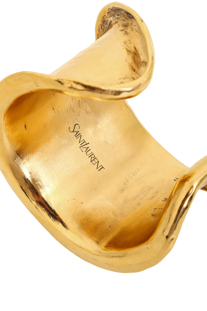 Amber Cabochon Cuff by Yves Saint Laurent side signature @ Recess LA