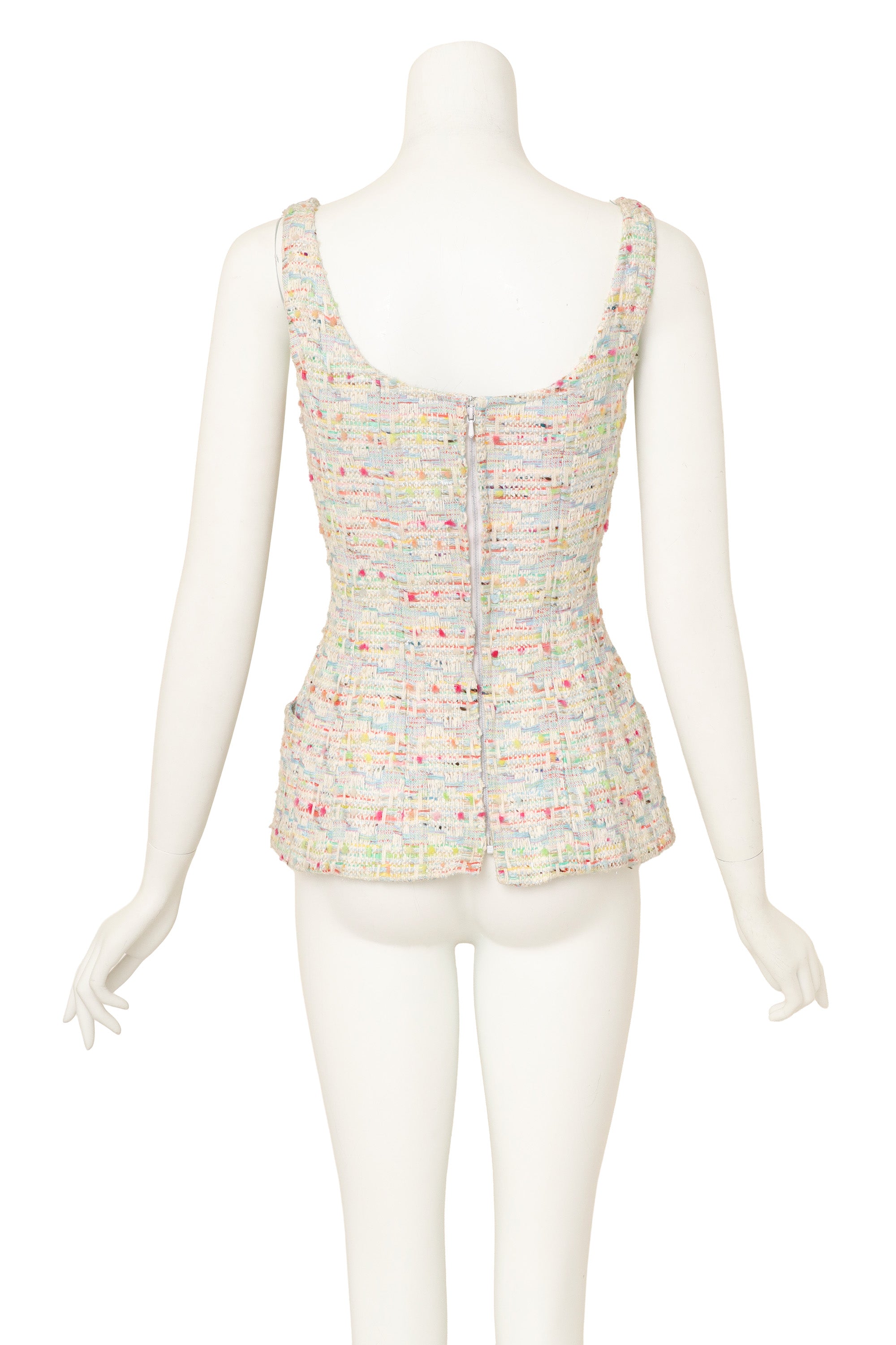 tweed corset top by Chanel on mannequin back @ Recess LA