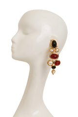 Cabochon Drop Earrings by Yves Saint Laurent on mannequin @ Recess LA