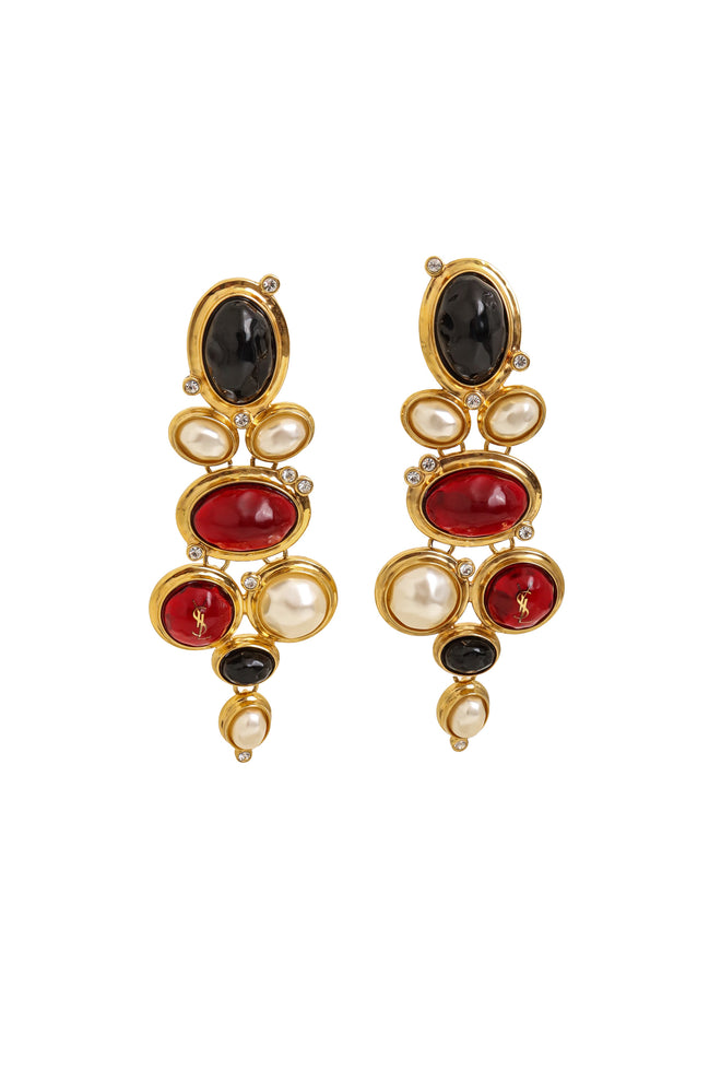 Cabochon Drop Earrings by Yves Saint Laurent @ Recess LA