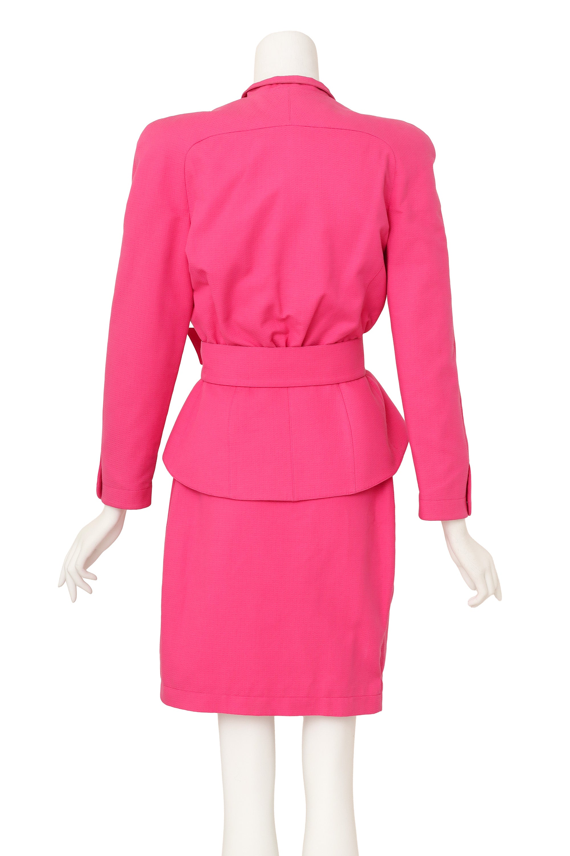 pink skirt suit by Thierry Mugler on mannequin back @ Recess LA