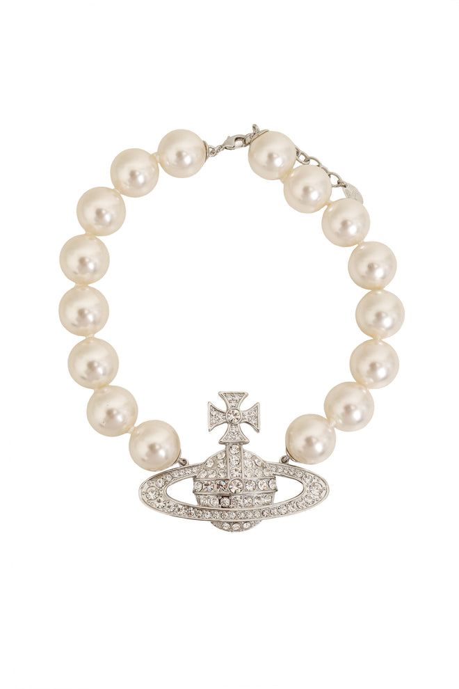 Vivienne Westwood Neysa Pearl Crystal Saturn Necklace @ Recess LA