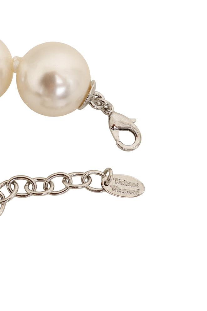Vivienne Westwood Neysa Pearl Crystal Saturn Necklace clasp @ Recess LA
