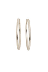 Vintage Sterling Tube Hoop Earrings hanging @ Recess LA