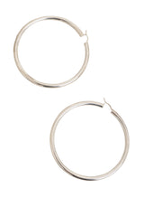 Vintage Sterling Tube Hoop Earrings @ Recess LA