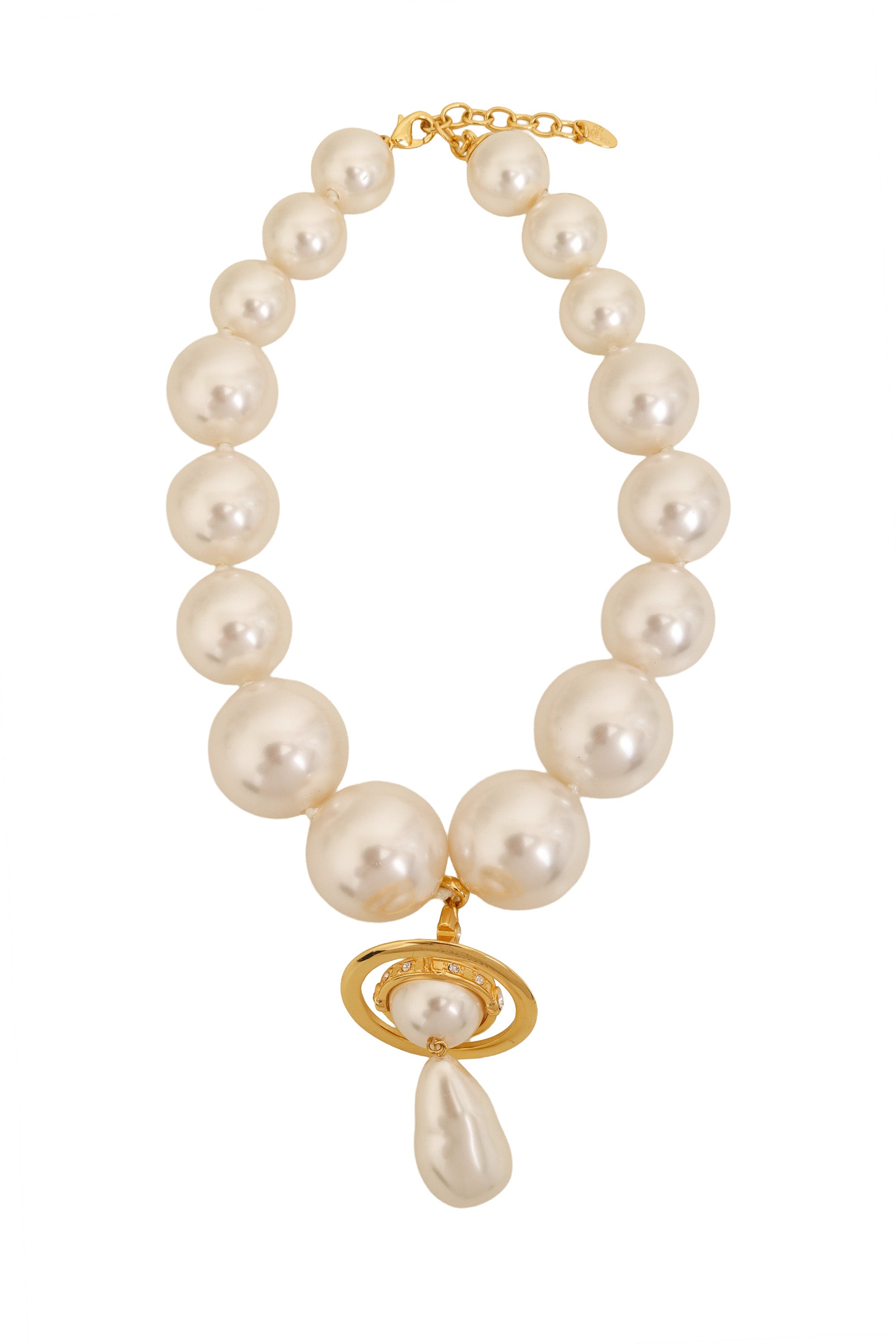 Vivienne Westwood Large Pearl Drop Saturn Choker @ Recess LA