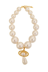 Vivienne Westwood Large Pearl Drop Saturn Choker @ Recess LA
