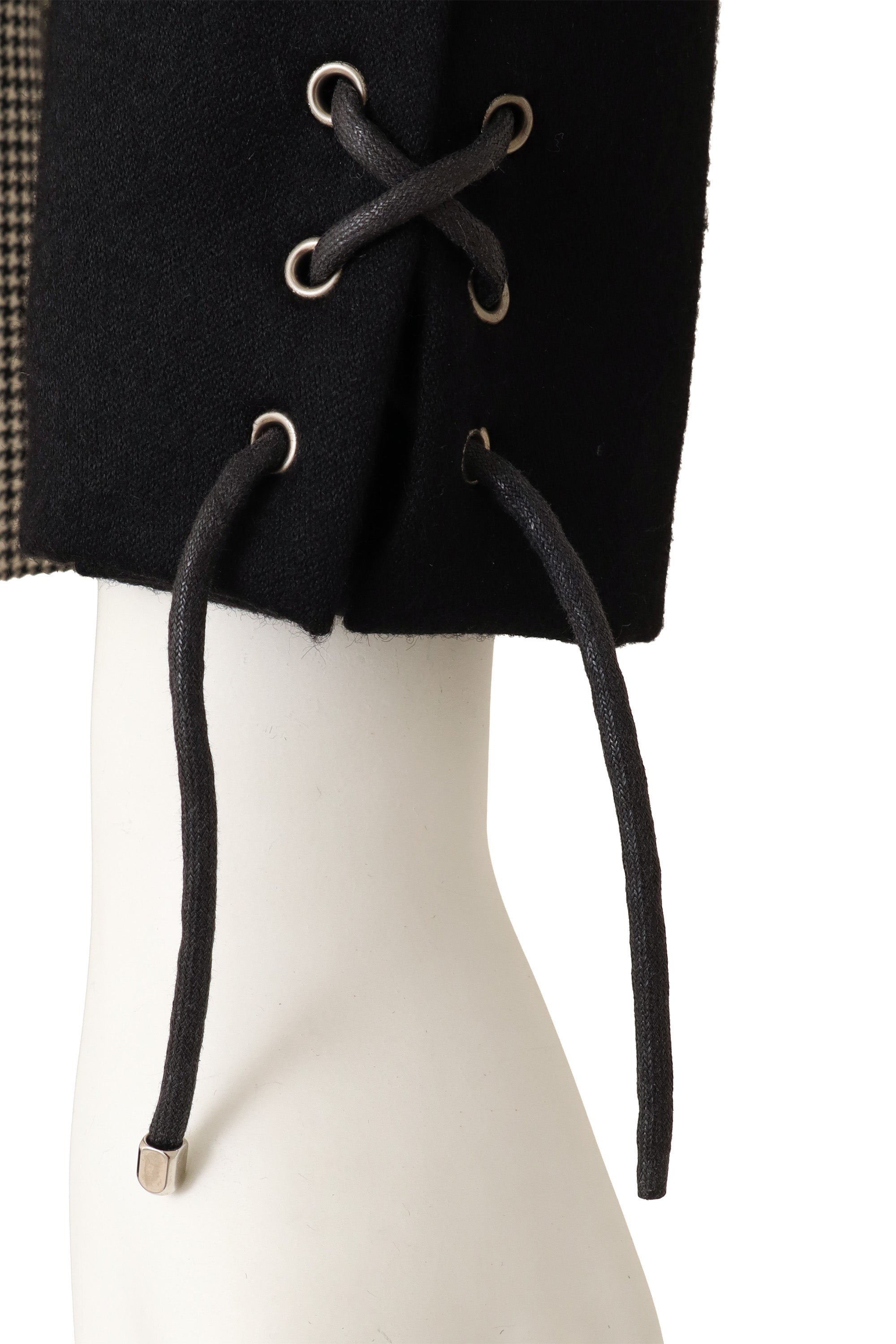 houndstooth jacket by Mugler on mannequin cuff close @ Recess LA