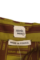 Hermes Silk Ribbon Print Shirt Dress signature @ Recess LA