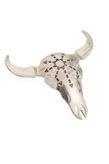Vintage Elwood Reynolds Sterling Longhorn Skull Brooch close @ Recess LA