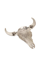 Vintage Elwood Reynolds Sterling Longhorn Skull Brooch back @ Recess LA