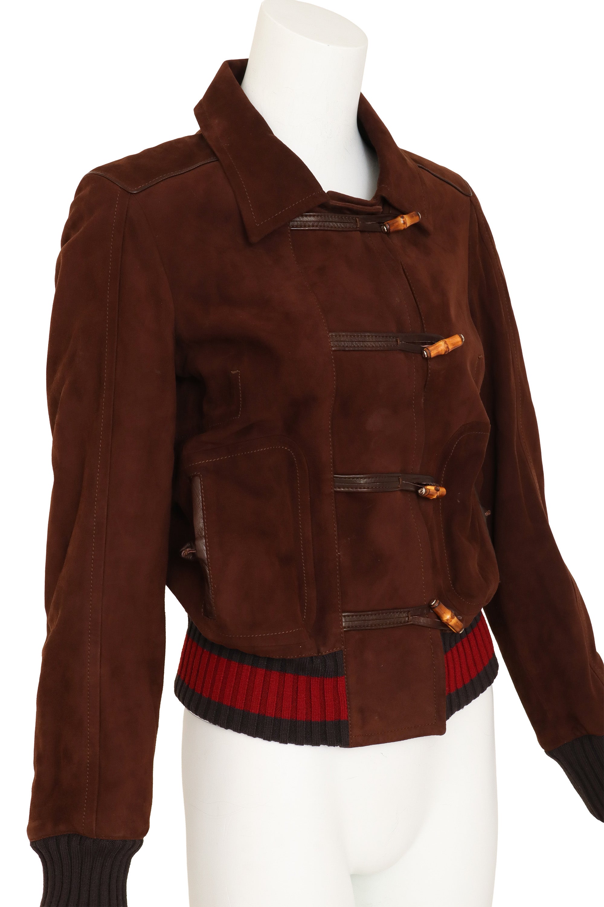 Suede Bomber by Gucci on mannequin close @ Recess LA