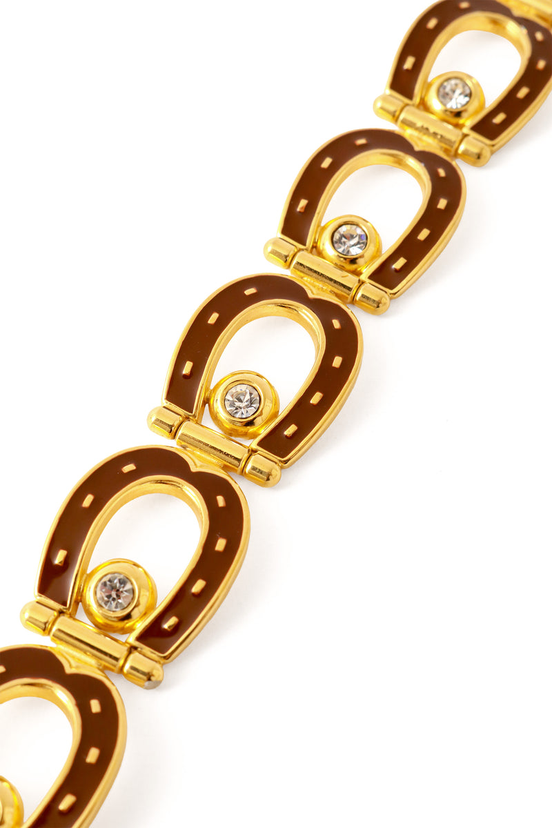 enameled horseshoe bracelet close @ Recess LA