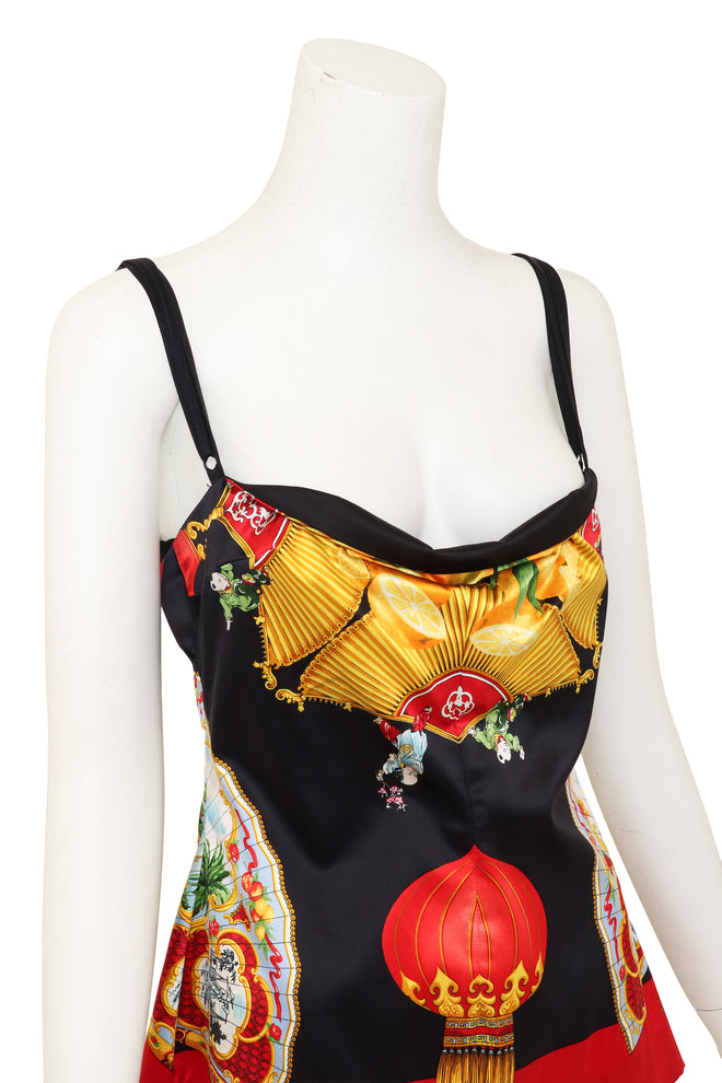 Vintage Lantern Bustier Top by Dolce & Gabbana on mannequin close @ Recess LA