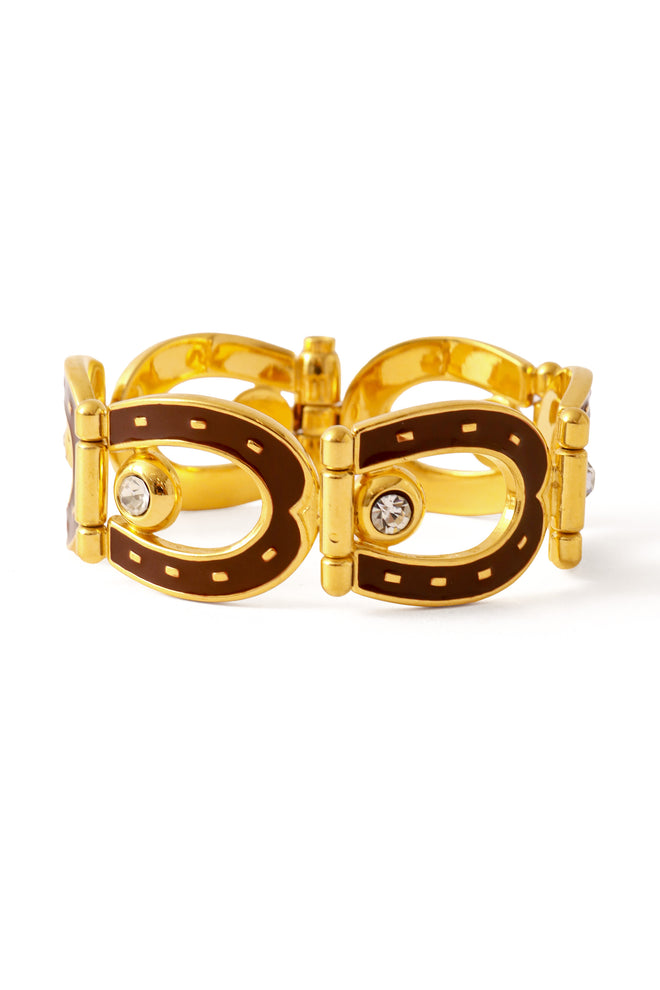 enameled horseshoe bracelet @ Recess LA