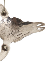 Vintage Elwood Reynolds Sterling Longhorn Skull Brooch signature @ Recess LA