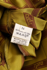 Hermes Silk Ribbon Print Shirt Dress fabric tag @ Recess LA