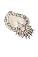 Vintage Sterling Sacred Heart Brooch top tarnish @ Recess LA