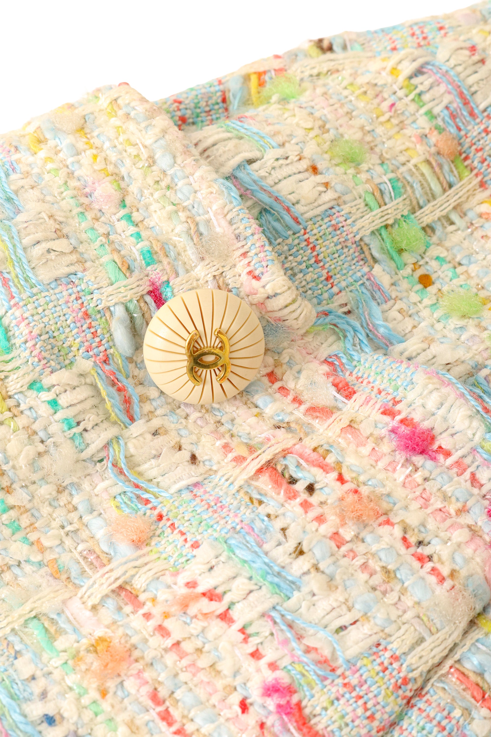 tweed corset top by Chanel button @ Recess LA