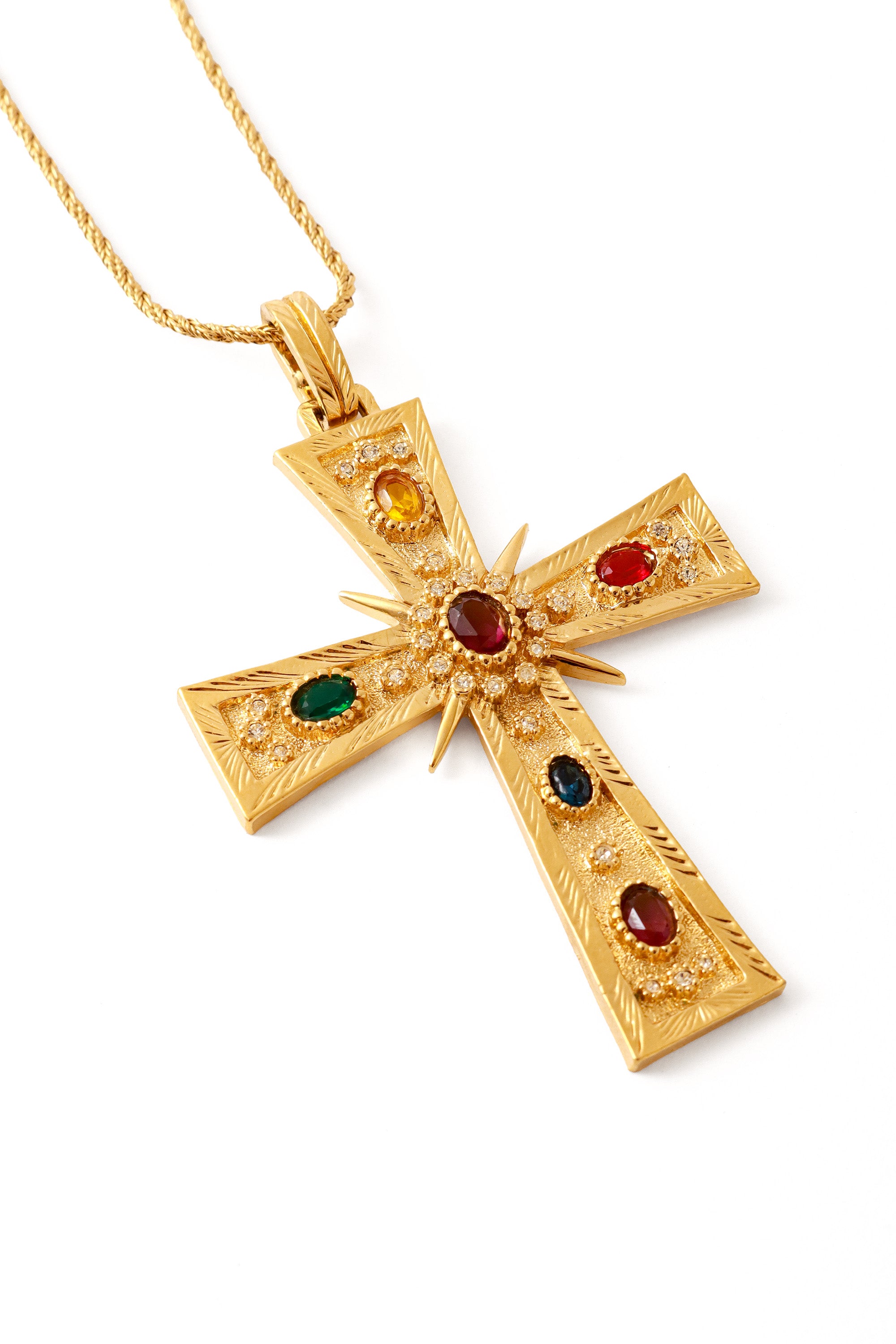 Byzantine Cross Necklace by Nina Ricci close @ Recess LA