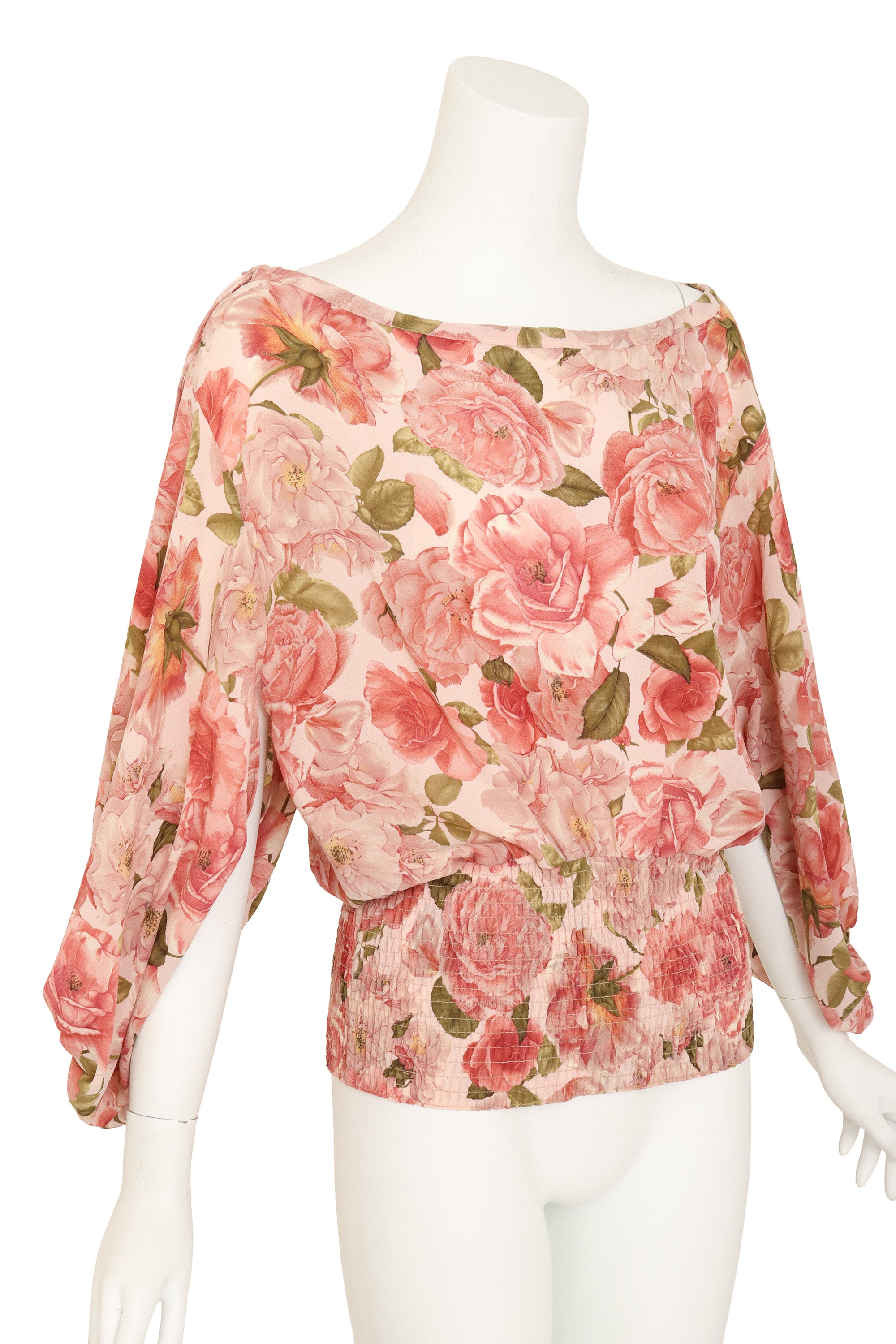 smocked floral top by Dolce & Gabbana on mannequin close @ Recess LA