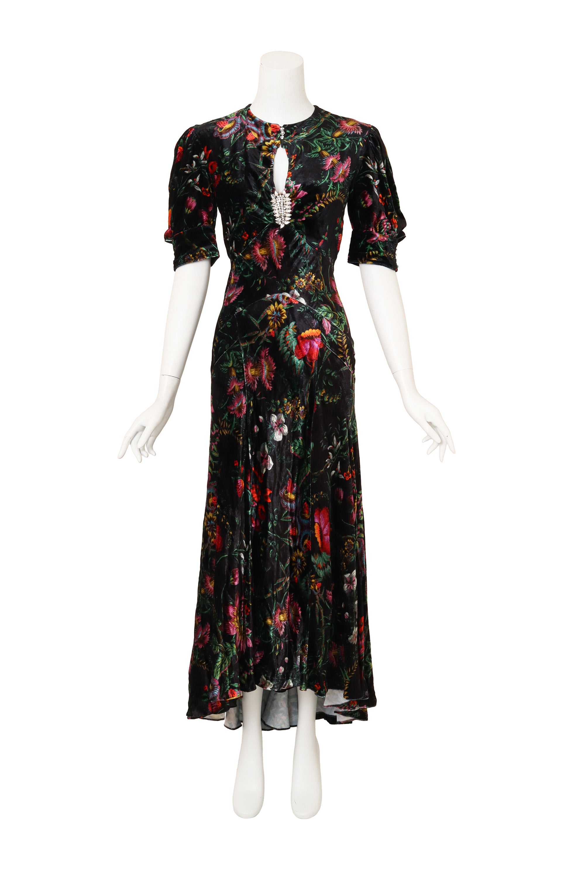 Floral Velvet Keyhole Dress by Paco Rabanne @ Recess LA
