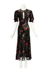 Floral Velvet Keyhole Dress by Paco Rabanne @ Recess LA