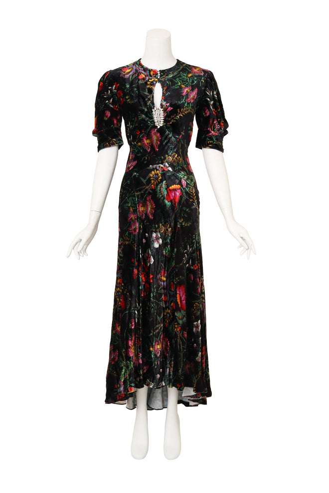 Floral Velvet Keyhole Dress by Paco Rabanne @ Recess LA