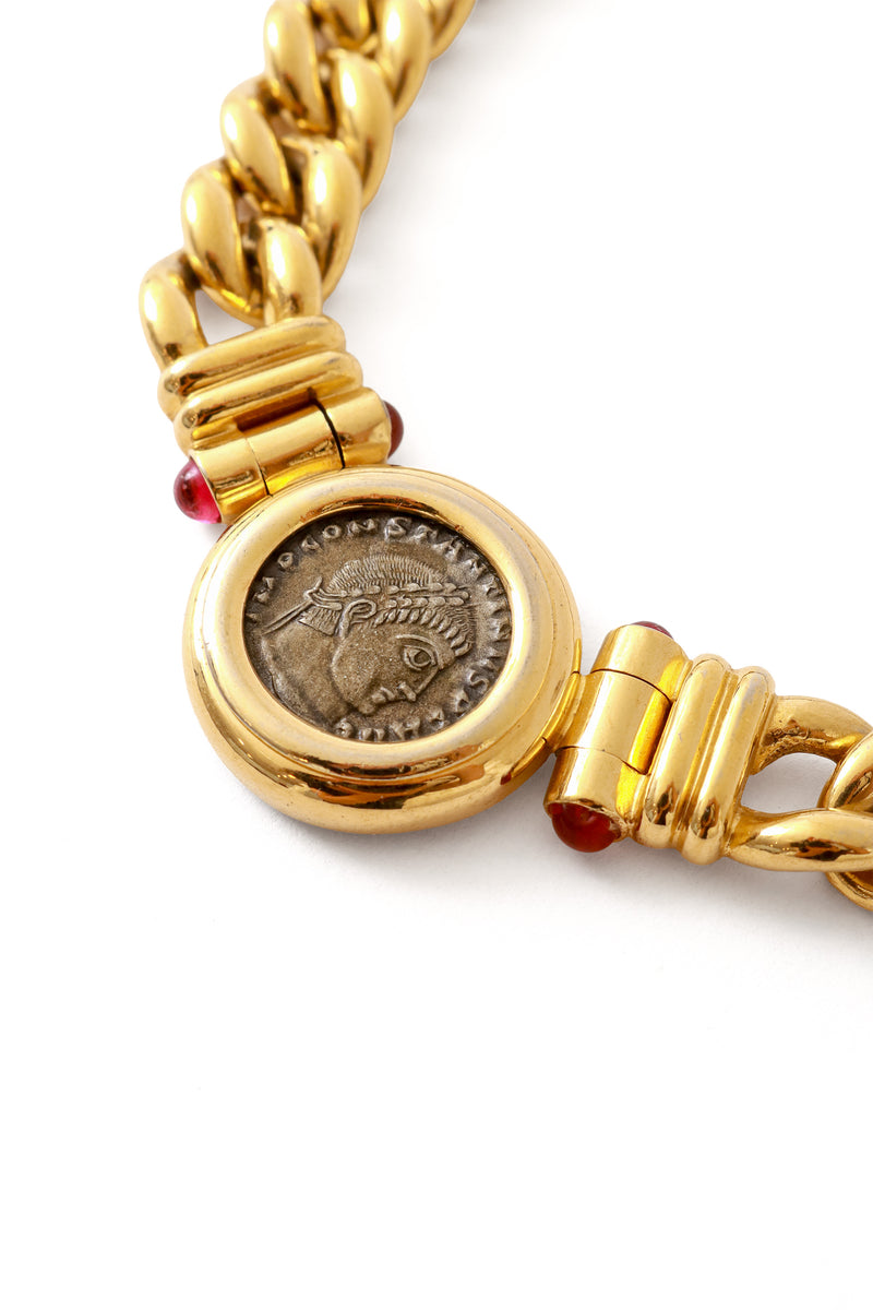 coin collar necklace by Ciner close up @ Recess LA