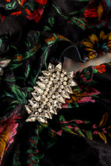 Floral Velvet Keyhole Dress by Paco Rabanne closer up on rhinestone detailing @ Recess LA
