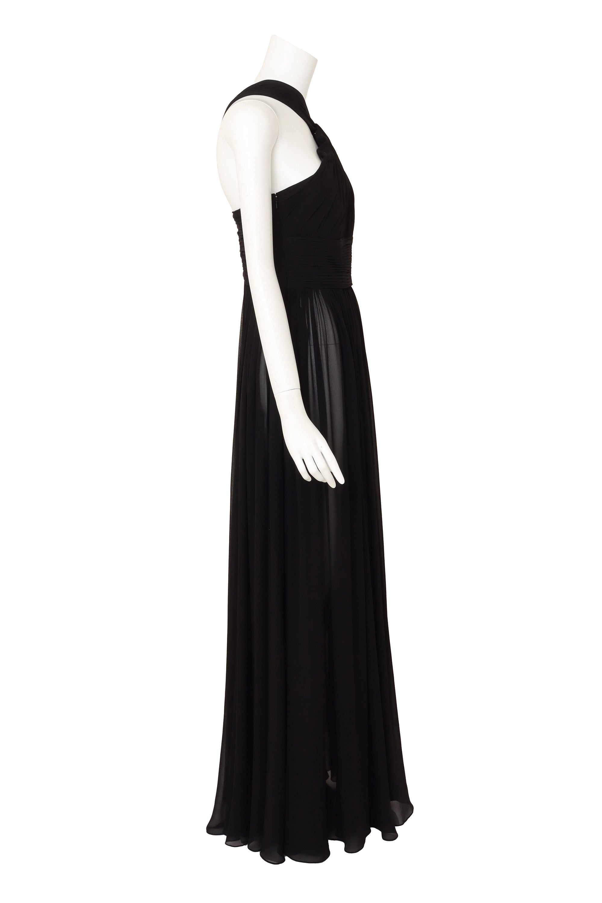 pleated halter gown by Michael Kors on mannequin side @ Recess LA