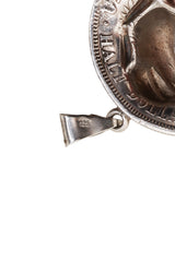 1905 Barber Half Dollar Repousse Coin Pendant 925 stamp @ Recess LA