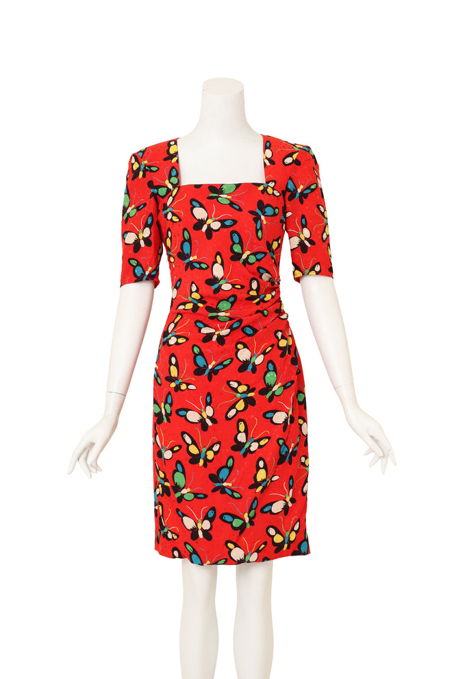 Butterfly Print Midi Dress by Ungaro on mannequin @ Recess LA