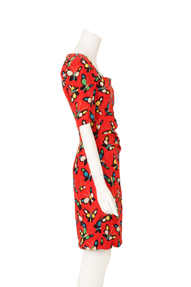 Butterfly Print Midi Dress by Ungaro side of mannequin @ Recess LA