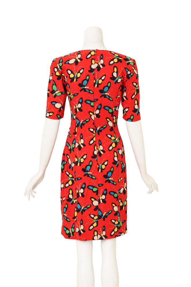 Butterfly Print Midi Dress by Ungaro back of mannequin @ Recess LA